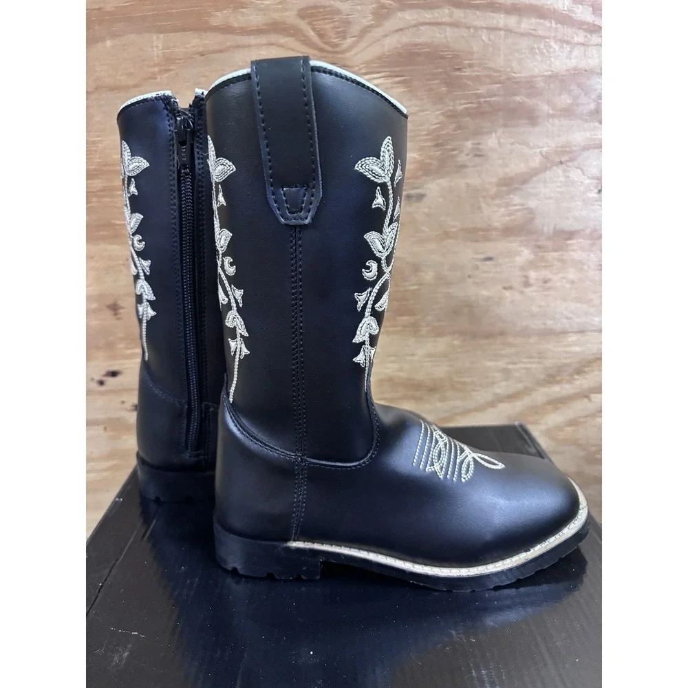 TuffRider Children's Black Floral Western Boot 11C‎